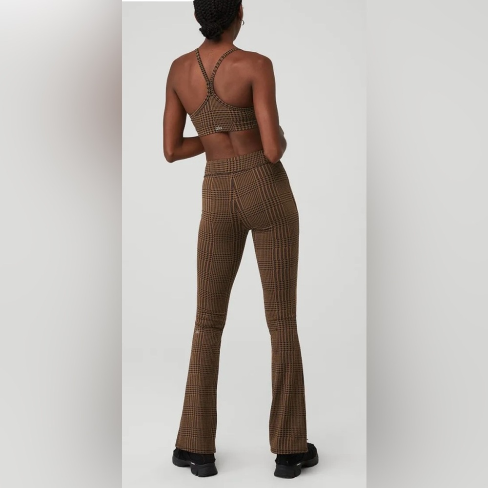 NWOT Jacquard High-Waist Glenplaid Flutter Leggings Cinnamon Brown/Black Size XS - Picture 16 of 16
